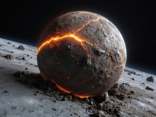 asteroid crushing into the moon