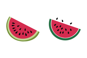 Watermelon slice silhouette vector with white background