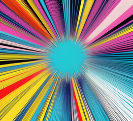 Comic books dialog bubbles. Cartoon book superhero scrapbook page template, empty comical speech clouds, graphic art frame layout template illustration. Pop art background with blank.generative ai