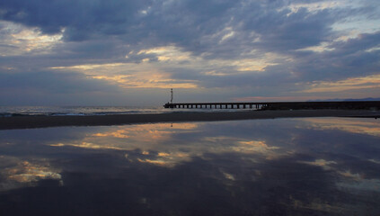 sunset over the river