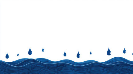 World Water Day environment education. Waves and raindrops create calming design element