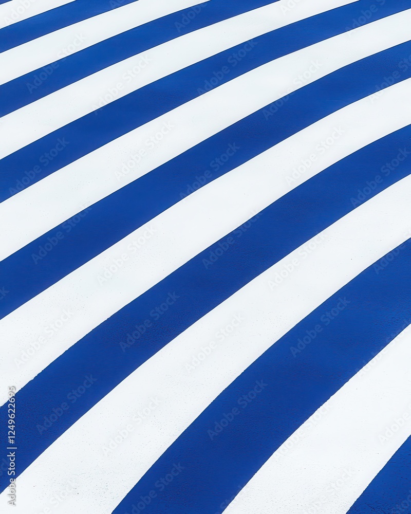 Poster dynamic blue and white striped patterns abstract design graphic art studio setting top angle visual 