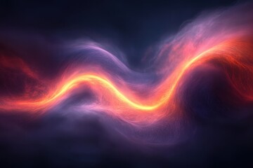 Fototapeta premium Vibrant waves of light create an abstract display of color and energy in a dark environment