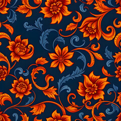 Ornate Anatolian Floral Tapestry Seamless Pattern