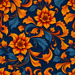 Ornate Anatolian Floral Tapestry Seamless Pattern
