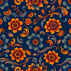 Ornate Anatolian Floral Tapestry Seamless Pattern