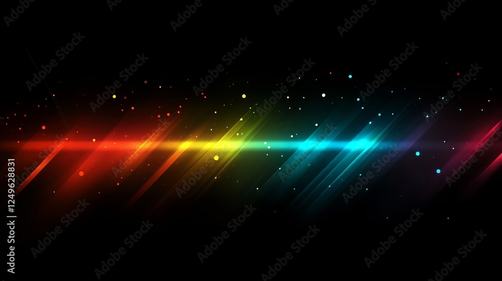 Poster this captivating and vibrant abstract design showcases a striking array of glowing sparks and rays o