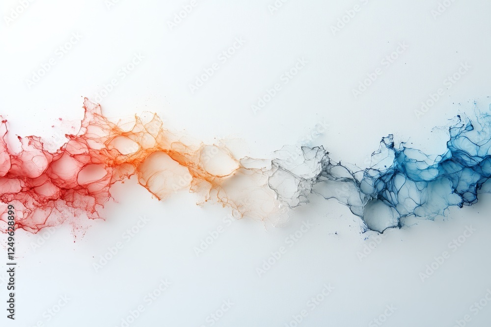 Poster colorful abstract waves flow across a white background, creating a dynamic and vibrant visual experi