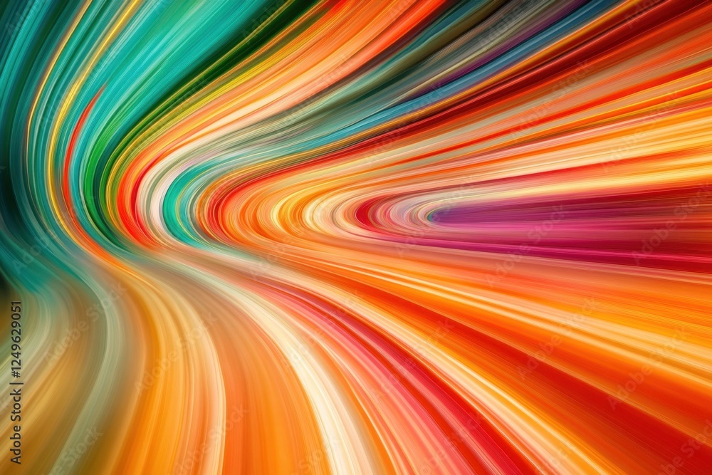 Poster colorful abstract pattern with flowing lines and vibrant hues in a dynamic composition