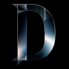 Sleek 3D Metallic Letter D with Smooth Light Reflections