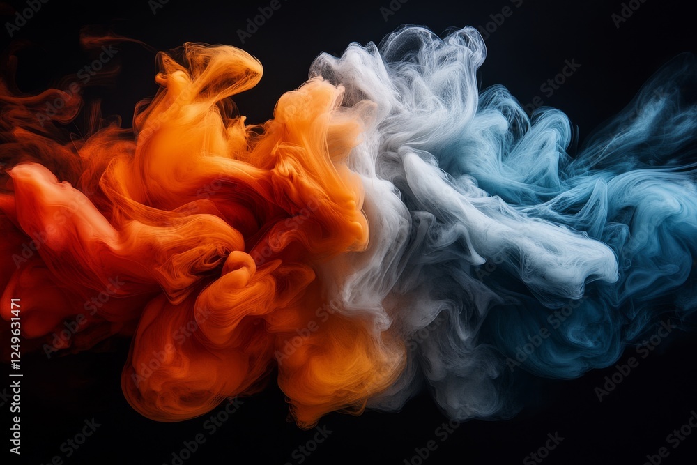 Poster vibrant swirling colors create dynamic abstract patterns against a dark background