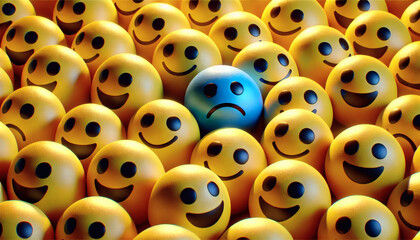 background with social media emoji icons