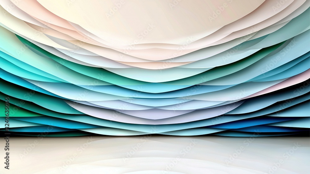 Poster colorful abstract background with wavy lines in bottom half