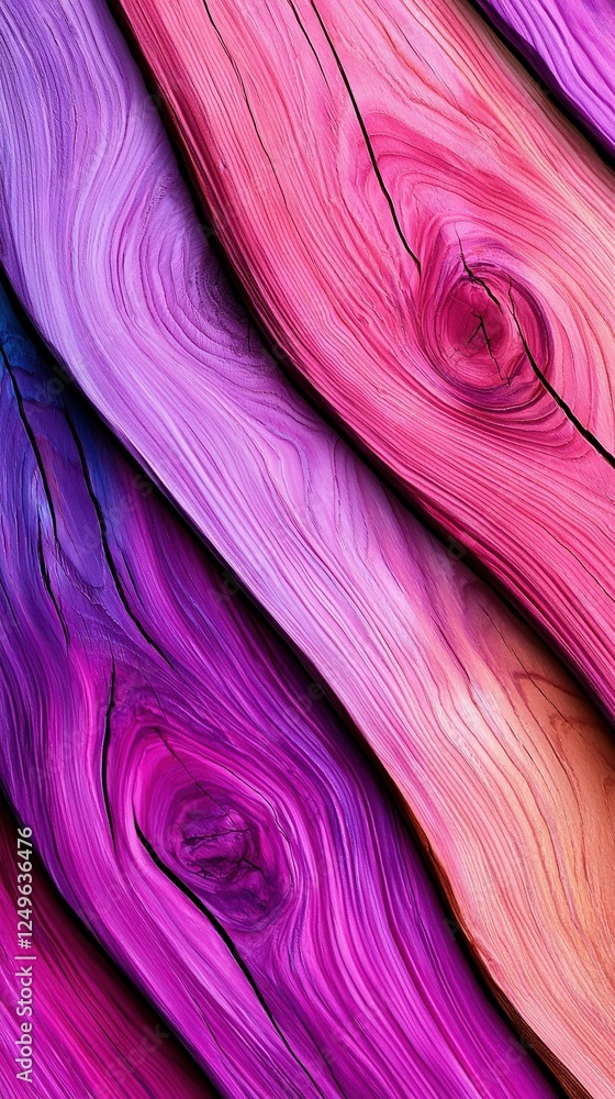 Poster a detailed image of wood with a vibrant color scheme at its top and bottom edges
