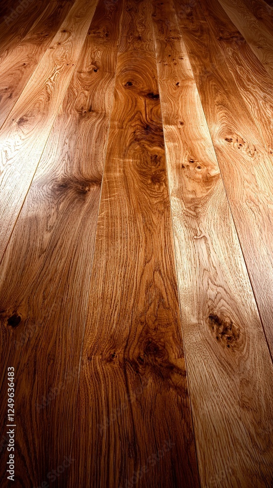 Poster a clear image captures a close-up of a wooden floor, illuminated from above and below by a single li