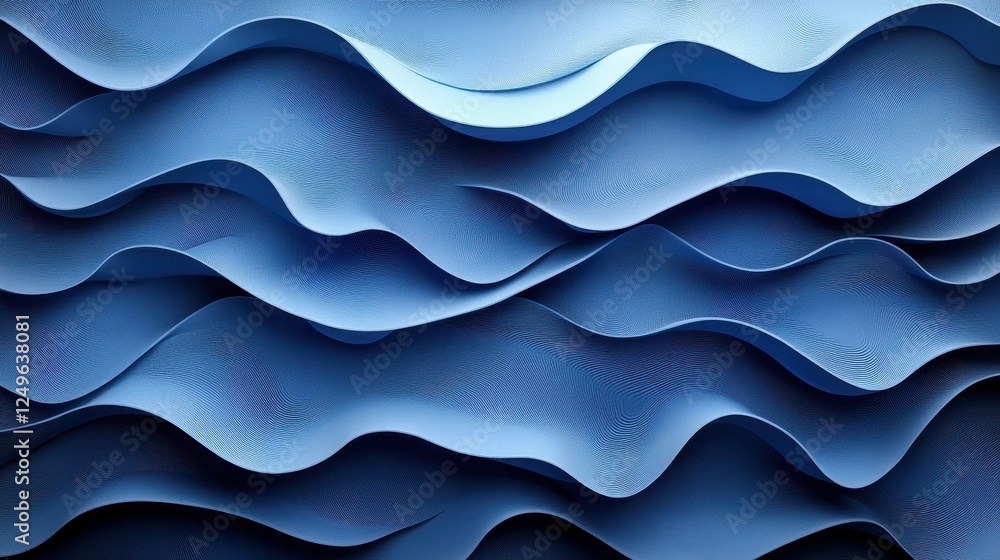 Poster abstract blue wave pattern background design