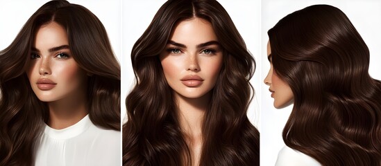 Beautiful woman with voluminous curly hairstyle,suitable for advertising hair care products,beauty salon marketing materials,fashion blog posts,editorial articles in magazines dedicated to health,beau