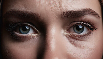 Obraz premium Close-up of woman female Eye with Iris and Optical Details