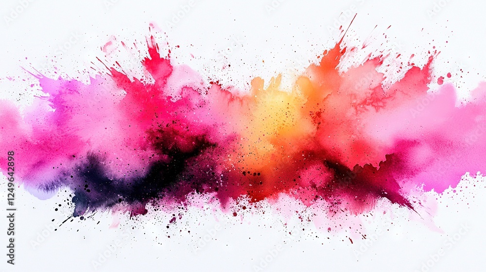 Poster a multicolored paint splatter on a white background allows for text or an image to be added to a t-s