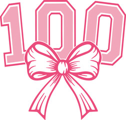 100 Days of School Coquette bow SVG