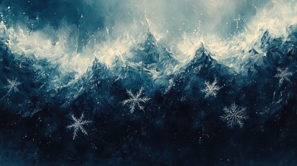 Frozen mountain range, blizzard, winter wonderland, snowy landscape, background image