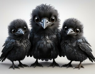 Fototapeta premium Niedlicher schwarzer Rabe