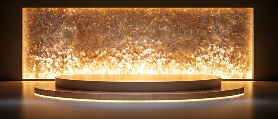 Podium Display with Integrated Lighting System for Product Presentation