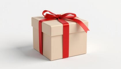 Obraz premium Elegant Gift Box with Red Ribbon