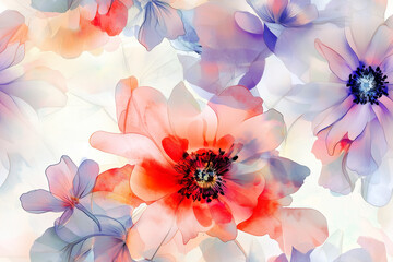 Modern abstract vibrant floral seamless pattern. perfect for  textile, wallpaper, pattern fills, covers, surface, print.