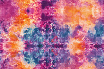 Vibrant tie-dye abstract carpet design with sharp, clear edges. Perfect for modern interiors, adding a splash of color and style to any space. Ideal for rugs, wall art, and home decor.