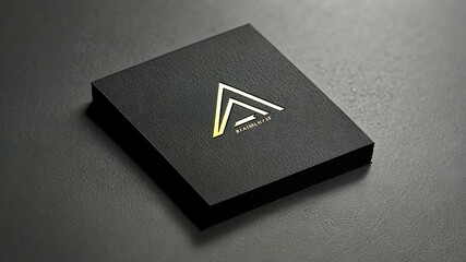 Elegant black business card with a gold logo design