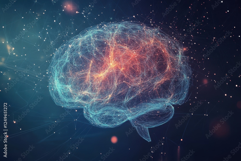 Aufkleber exploring the intricate neural connections within the human brain at a cosmic scale