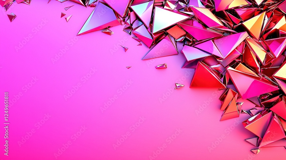 Poster a pink background adorned with shimmering objects in its center
