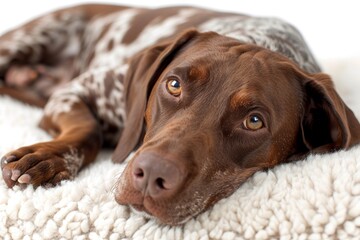 German shorthaired pointer  sleek, shorthaired dog on a white background for focused viewing