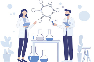 scientist in laboratory with test tubes. Chemistry concept