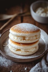 Fluffy Pancakes with Powdered Sugar