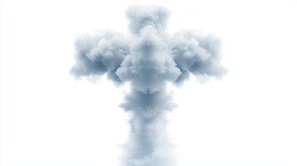 easter sunrise service. Soft clouds in sky forming cross shape, evoking peace