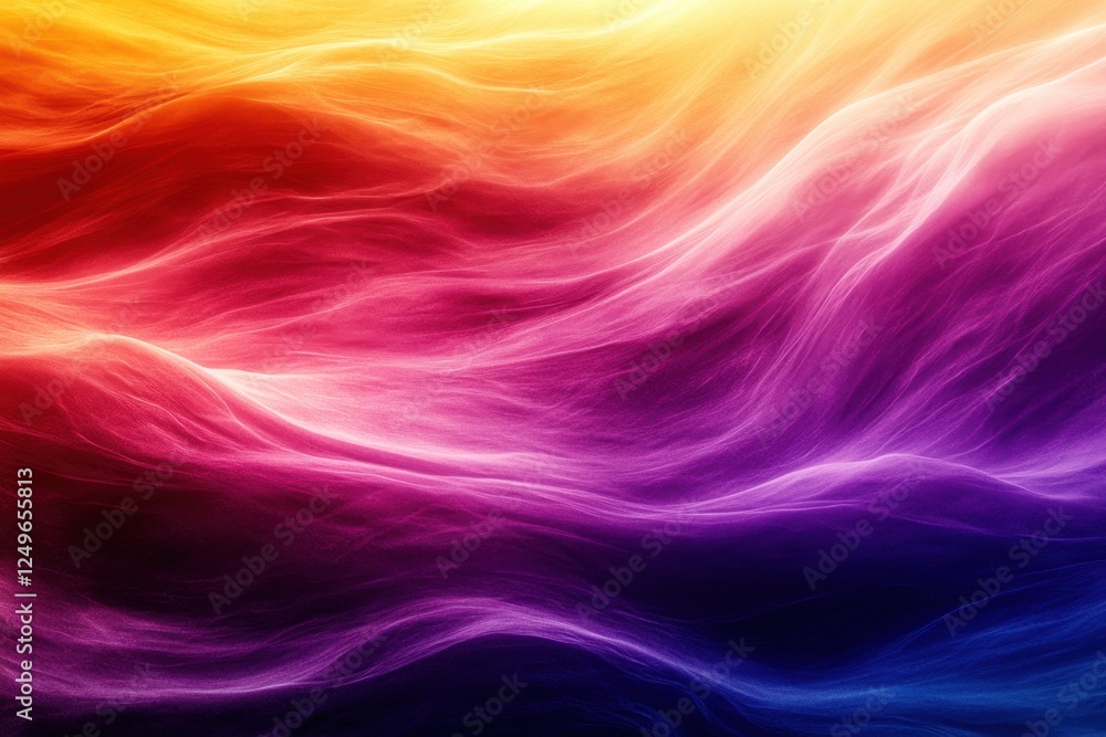 Poster vibrant abstract waves of color blending seamlessly in a mesmerizing display of hues