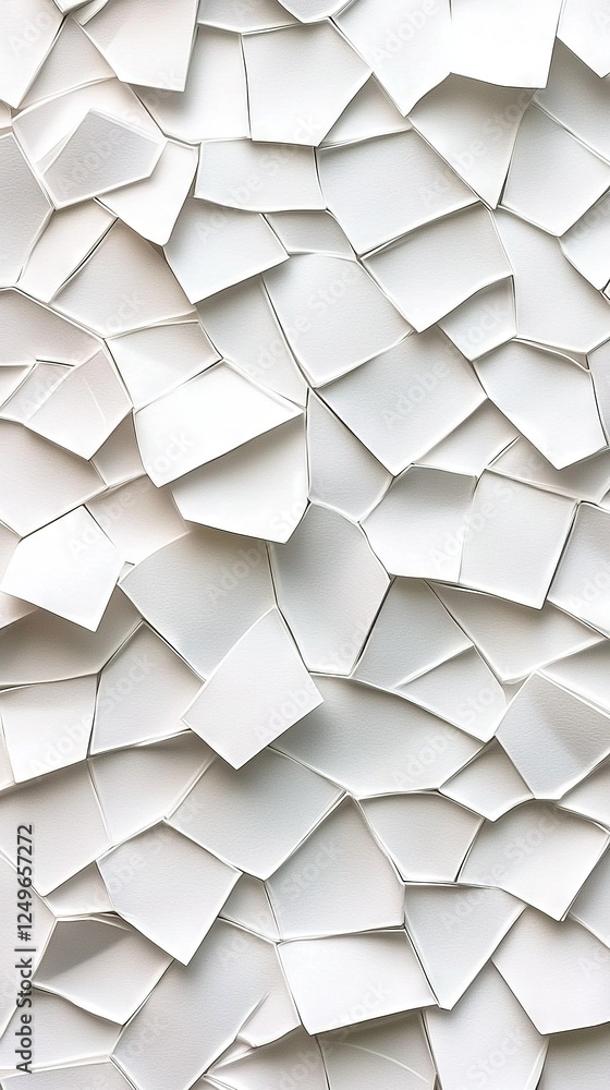 Aufkleber a zoomed-in photo of a white background with scattered small papers on top and a black object center