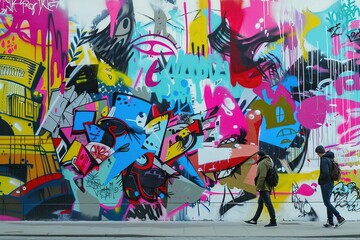 Colorful Graffiti And Murals Vibrant