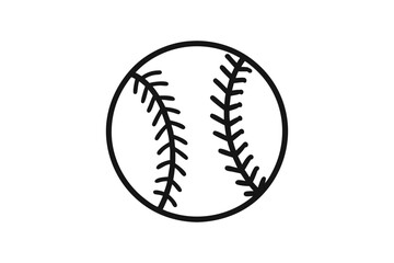 Hand-drawn baseball laces vector icon with sketch-style details on a white background