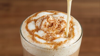 Indulge in a decadent Vanilla Caramel Latte with a luscious caramel swirl and a touch of cinnamon Perfect for coffee lovers