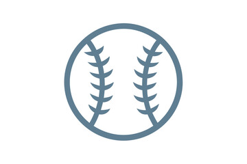 Minimalist baseball laces icon with clean, simple lines on a white background