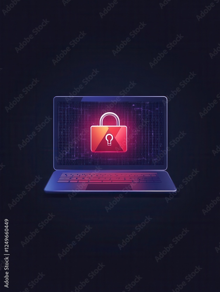 Poster alert laptop cyber attack icon. simple color illustration elements of hacks icons for ui and ux, web