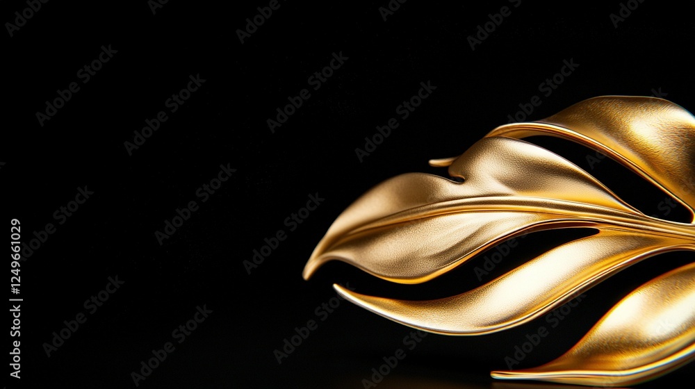 Poster a close-up of a gold object against a black background the object is placed in the center of the ima