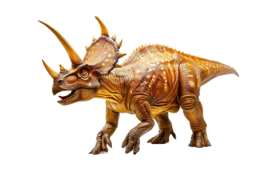Triceratops Dinosaur Model Isolated on Transparent Background