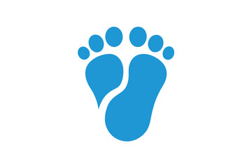 Realistic footprint vector icon with detailed toes and arch on a white background