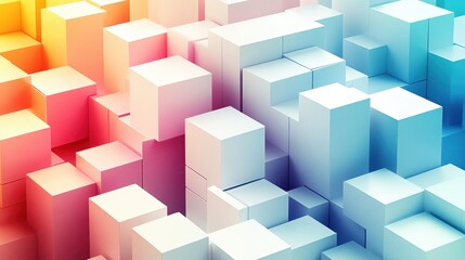 Colorful 3D cubes abstract background; technology concept