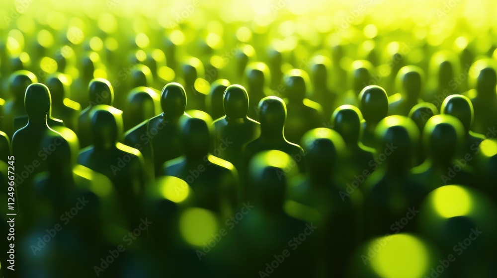 Poster bright green background with digital pattern. recruiting concept. 3d rendering