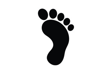 Silhouette vector illustration of a human footprint icon on a white background